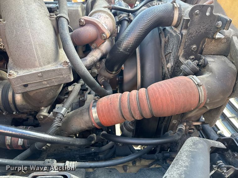 image for item EN6001 2010 Hino 268 flatbed truck with crash attenuator