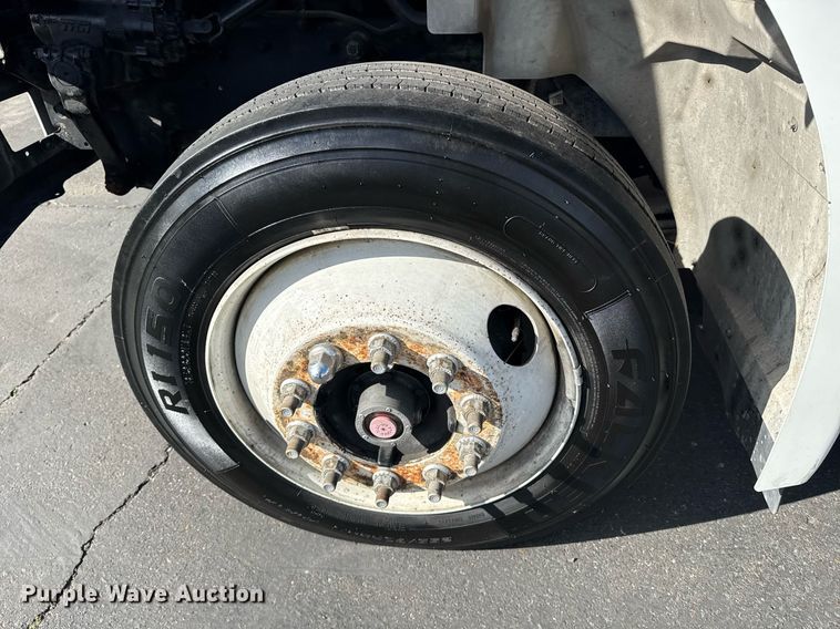 image for item EN6001 2010 Hino 268 flatbed truck with crash attenuator