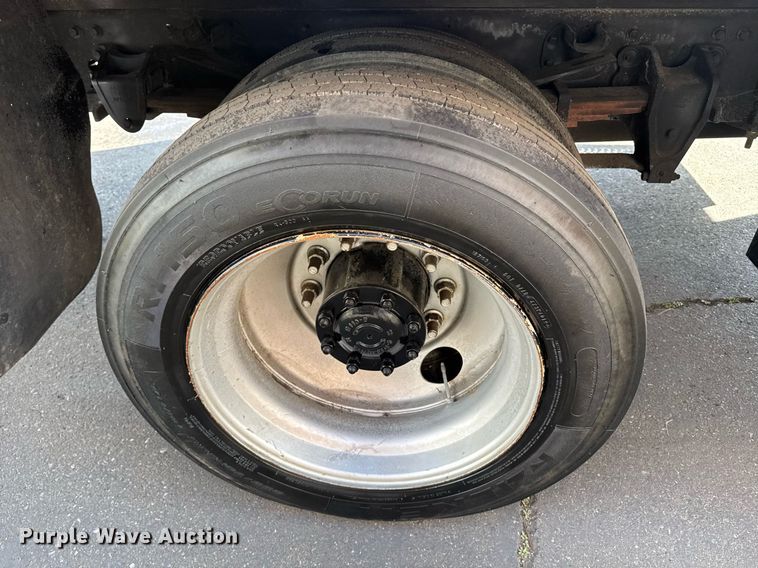 image for item EN6001 2010 Hino 268 flatbed truck with crash attenuator