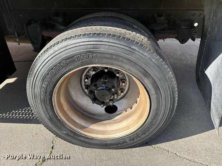 image for item EN6001 2010 Hino 268 flatbed truck with crash attenuator