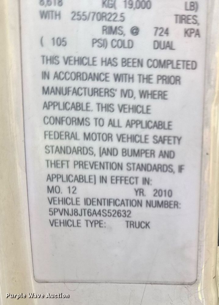 image for item EN6001 2010 Hino 268 flatbed truck with crash attenuator