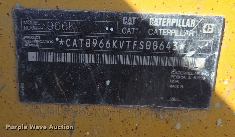 image for item EN6010 2012 Caterpillar 966K wheel loader