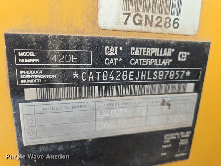 image for item EN8781 2008 Caterpillar 420E backhoe