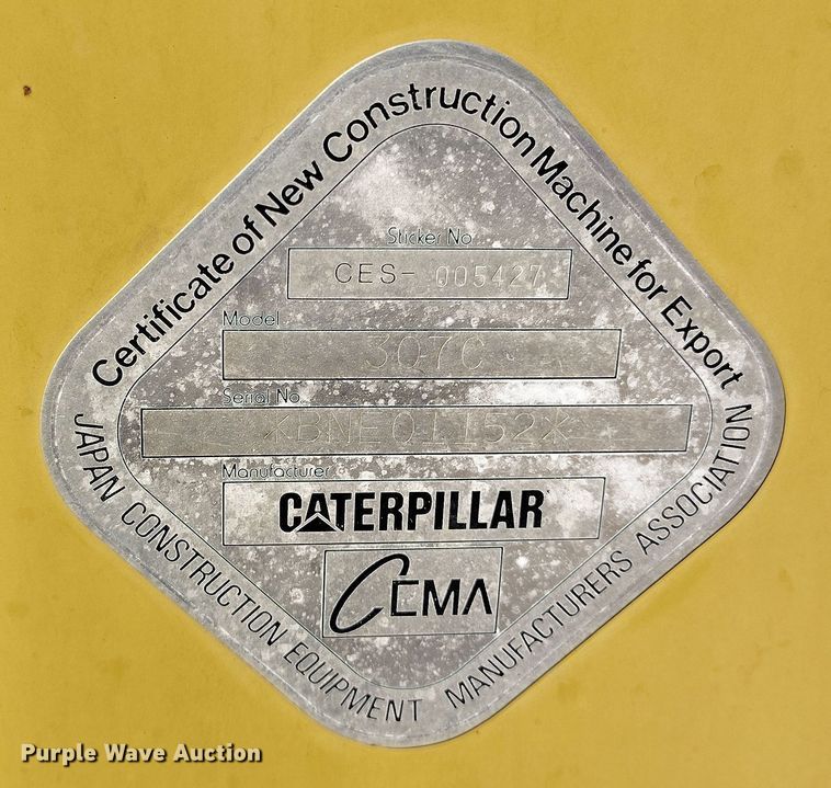 image for item EO9974 2006 Caterpillar 307C SB mini excavator