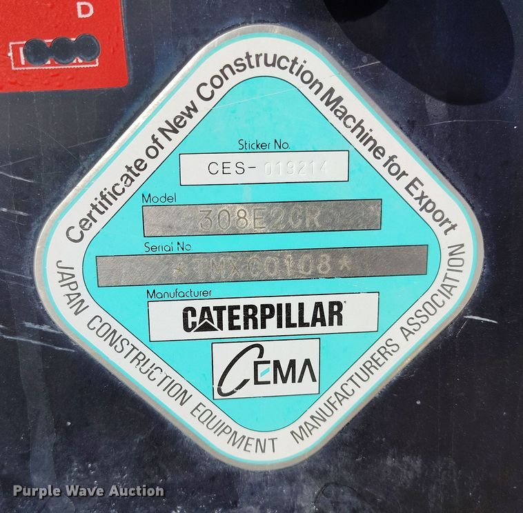 image for item EO9975 2013 Caterpillar 308E2 CR SB mini excavator