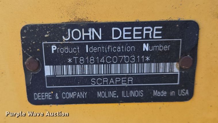 image for item EQ6744 2007 John Deere  1814C  scraper