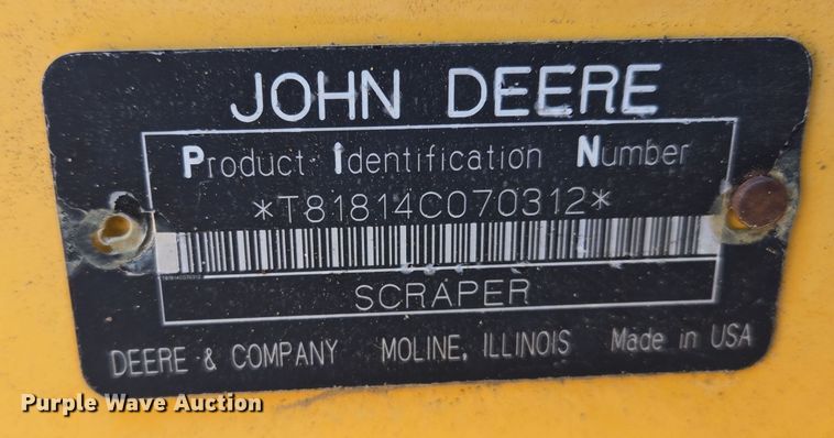 image for item EQ6747 2007 John Deere  1814C  scraper