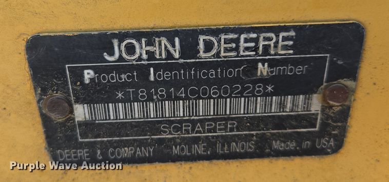 image for item EQ6750 2006 John Deere  1814C  scraper