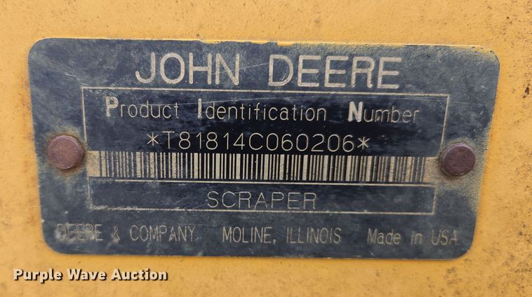 image for item EQ6771 2006 John Deere  1814C scraper