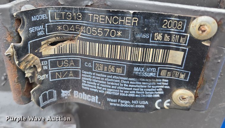 image for item EQ6794 Bobcat  LT313  skid steer trencher