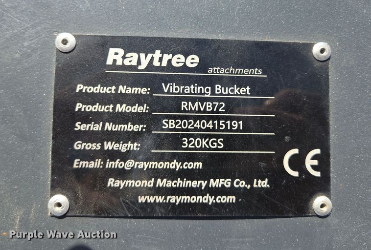 image for item EQ6846 Raytree  RMVB72 skid steer vibratory bucket