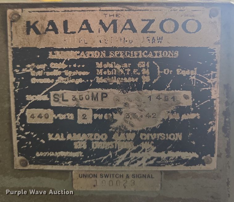 image for item EQ6863 Kalamazoo SL350ML cold saw 