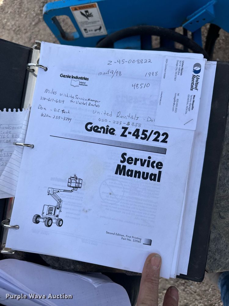 image for item ER8920 1999 Genie Z45/22 boom lift