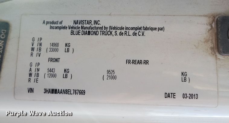image for item NB9889 2014 International  Dura Star 4300 dump flatbed truck