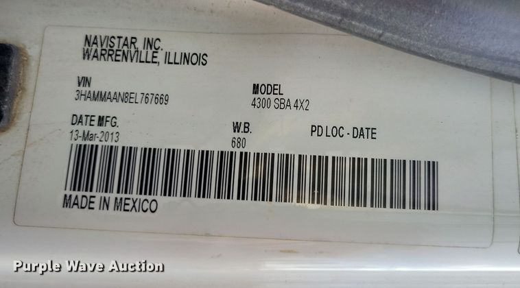 image for item NB9889 2014 International  Dura Star 4300 dump flatbed truck