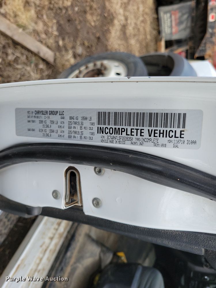 image for item NB9890 2015 Dodge Ram 5500 Crew Cab dump flatbed truck