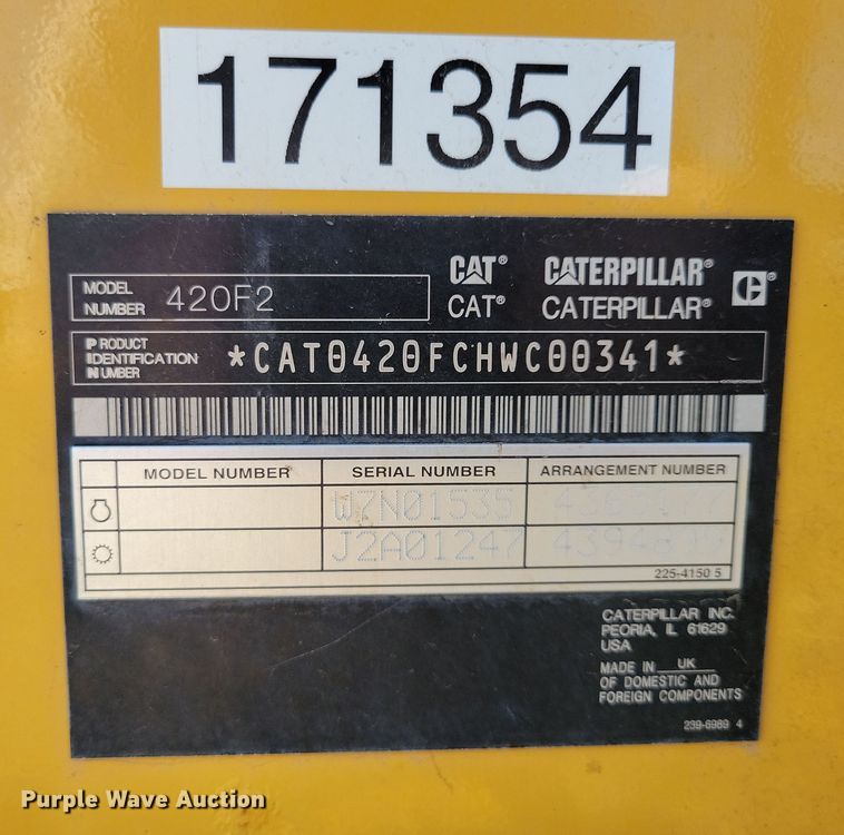 image for item NB9893 2015 Caterpillar 420F2 backhoe