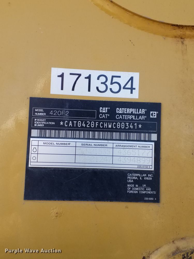 image for item NB9893 2015 Caterpillar 420F2 backhoe
