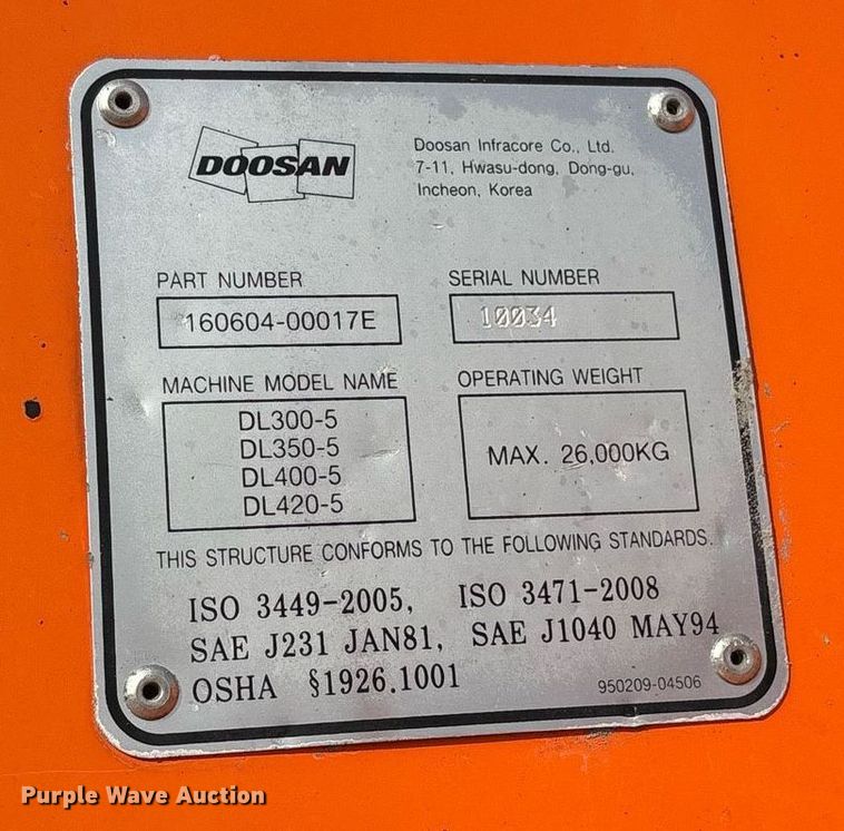 image for item OB9458 Doosan DL420-5 wheel loader