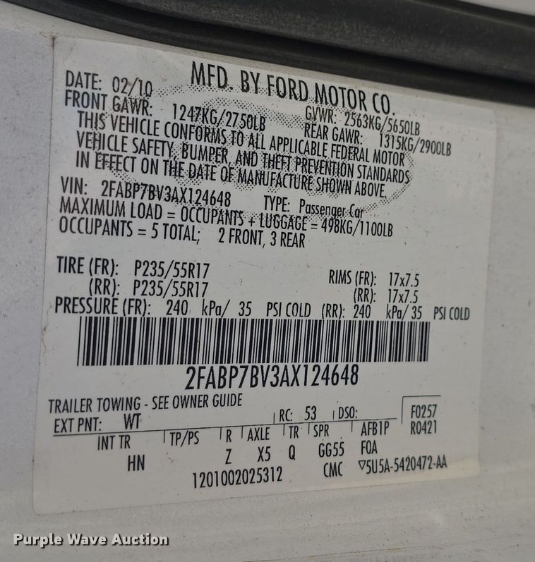 image for item DO7830 2010 Ford Crown Victoria Police Interceptor 