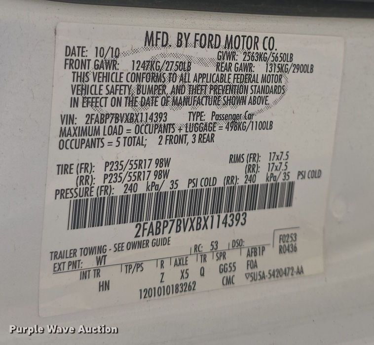 image for item DO7831 2011 Ford Crown Victoria Police Interceptor 