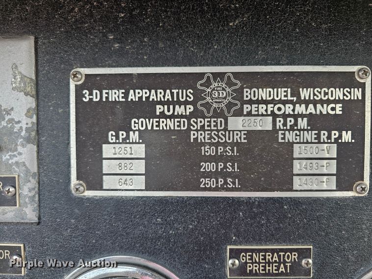 image for item DO7861 1985 Hendrickson 1871 W64 pumper fire truck