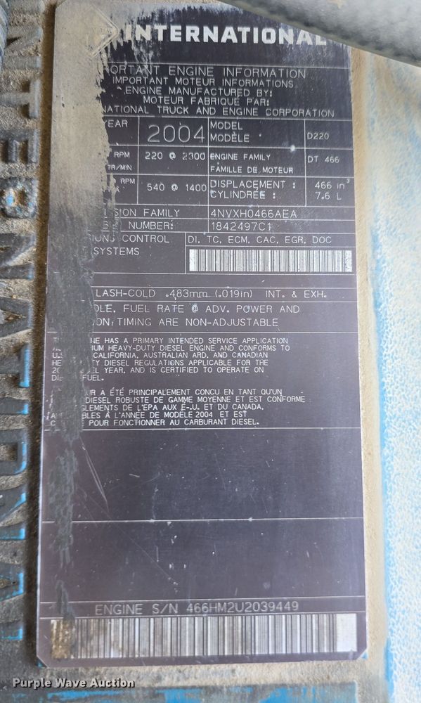 image for item DW3100 2005 IC Corporation PB20500 school bus