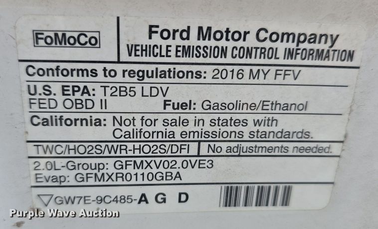 image for item DW3202 2016 Ford Focus  