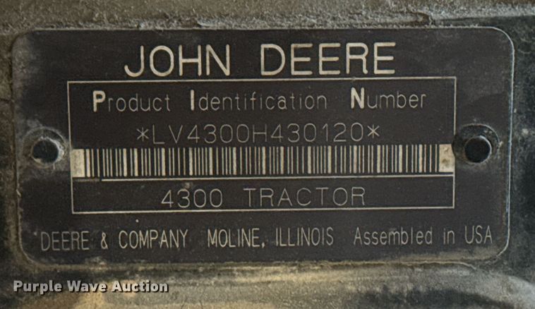 image for item EG8038 2001 John Deere 4300 tractor