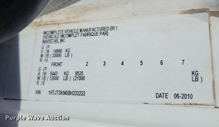 image for item EI8889 2011 International 4300M7 SBA  street sweeper truck