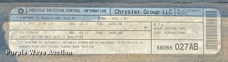 image for item EJ0383 2010 Dodge Charger 
