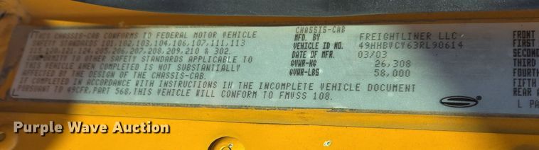 image for item EJ7340 2003 Sterling Condor paint striper truck