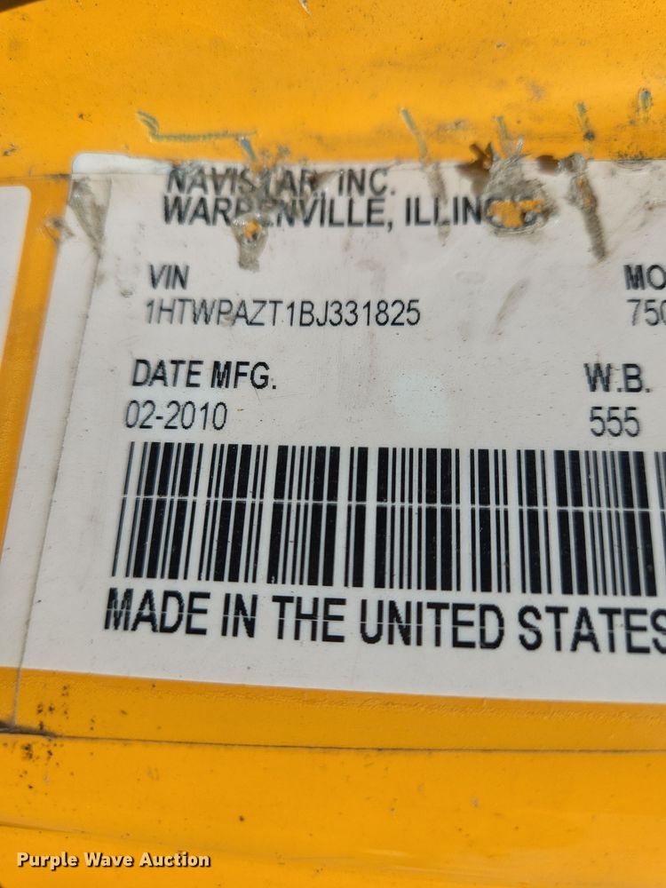 image for item EJ7347 2011 International 7500 dump truck