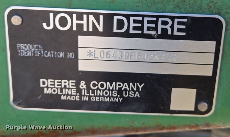 image for item EJ7354 2009 John Deere 6430 tractor