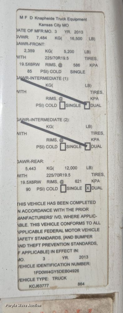 image for item EJ7358 2013 Ford F450 Super Duty XL Crew Cab flatbed truck