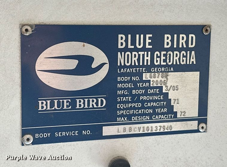 image for item EK0447 2006 Blue Bird school bus