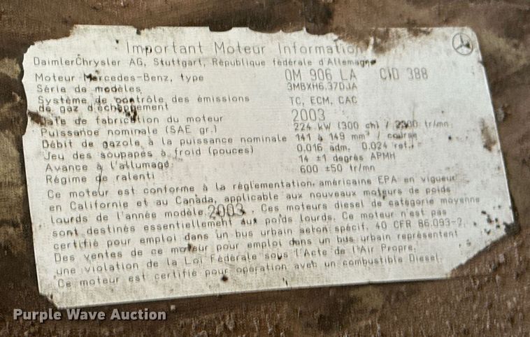 image for item EK0469 2005 Thomas Built Conventional coach bus