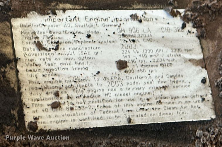 image for item EK0469 2005 Thomas Built Conventional coach bus