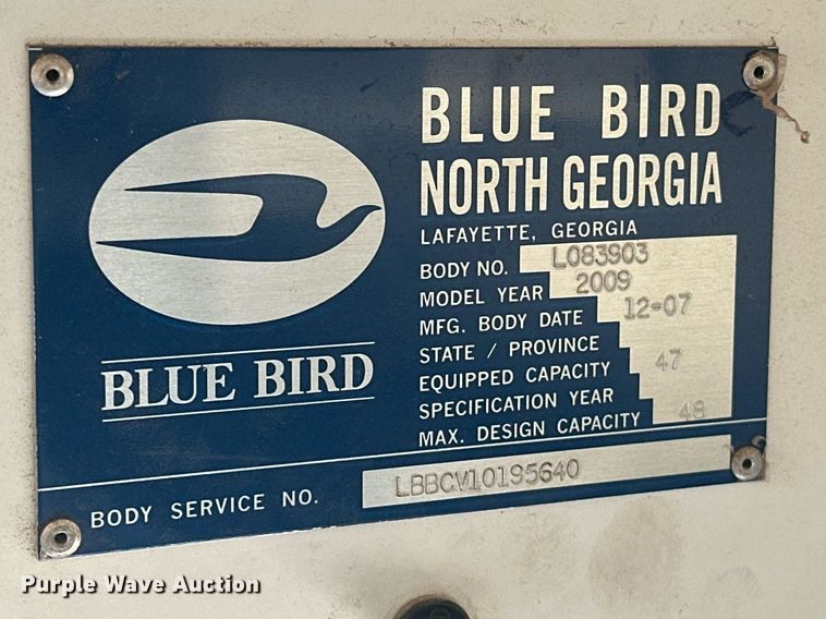 image for item EK0470 2009 Blue Bird Vision school bus