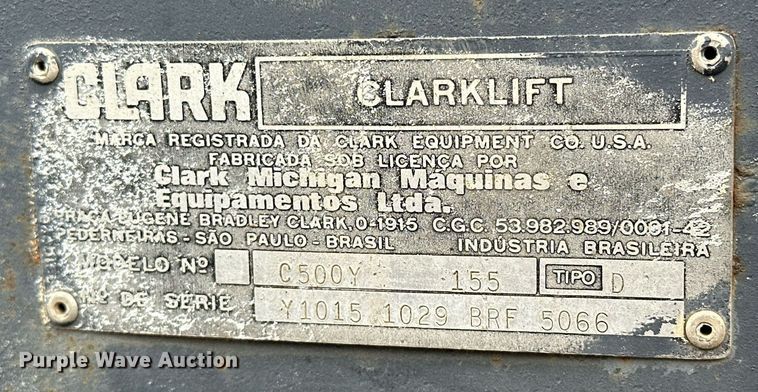 image for item EK0499 Clark C500Y 155 forklift
