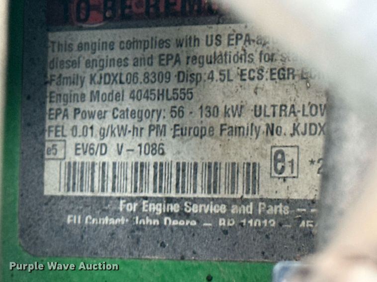 image for item EK0501 2020 John Deere 6130M MFWD tractor