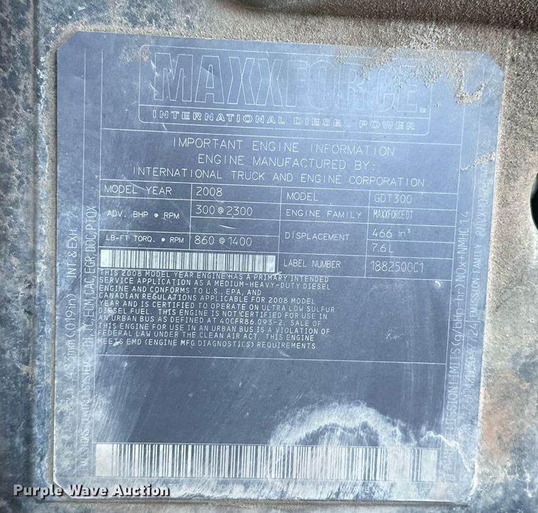 image for item EK0538 2009 International 7400 dump truck