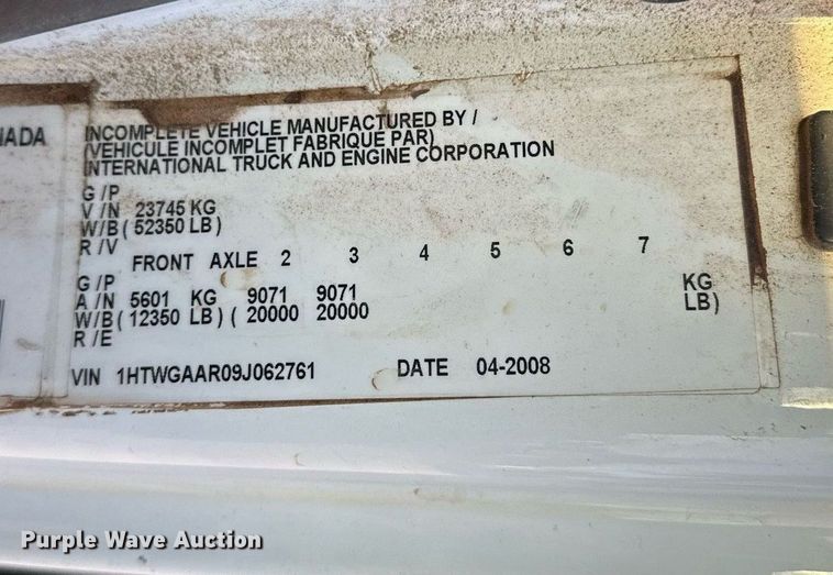 image for item EK0538 2009 International 7400 dump truck