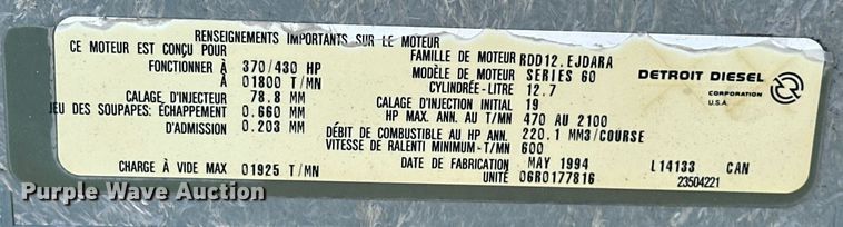 image for item EK0542 1995 International 9400 semi truck