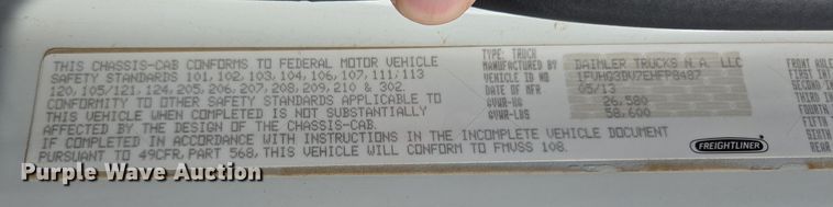 image for item EL5695 2014 Freightliner 114SD dump truck