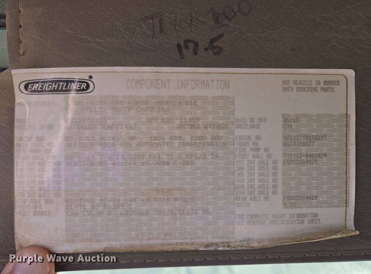 image for item EL5695 2014 Freightliner 114SD dump truck