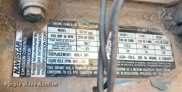 image for item EL5707 1990 International 4900 sewer jetter truck