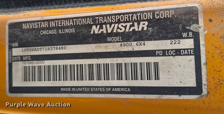 image for item EM3607 2001 International 4900 dump truck