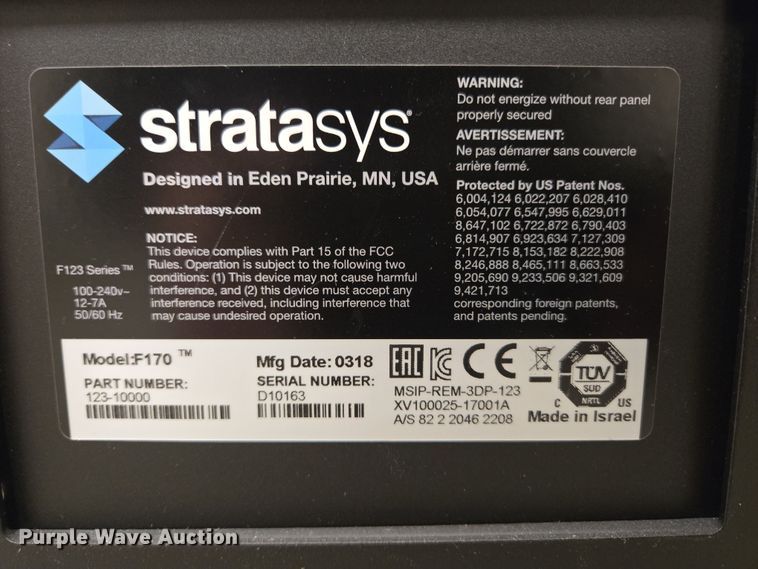image for item EN3527 Stratasys F170 3D printer