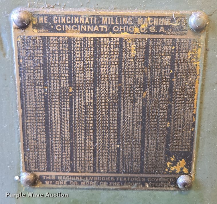 image for item EN3530 Cincinnati 2ML milling machine